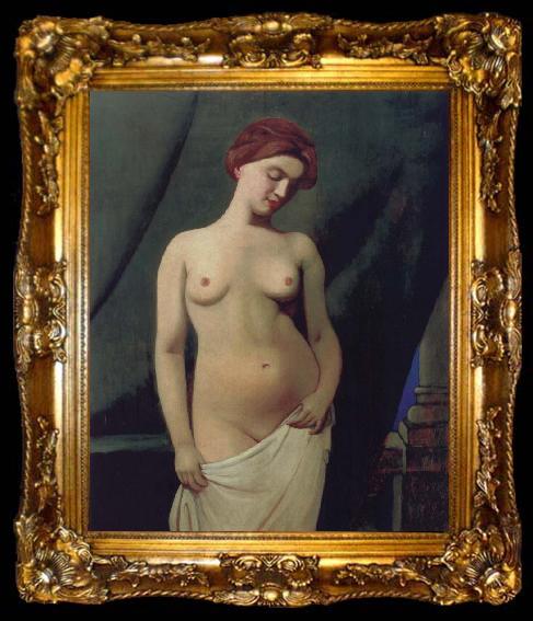 framed  Felix Vallotton Female nude,Green Curtain, ta009-2